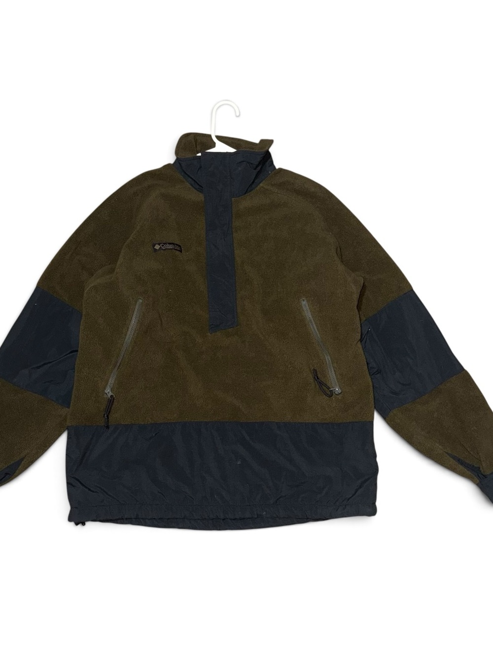 Vintage 90s Columbia Men’s Large Green Anorak Half-Zip Nylon Omni-Tech Jacket
